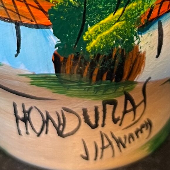 Hand Painted Honduras Central America Souvenir Ceramic Mug ~ Artist Signed - Picture 9 of 13